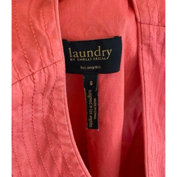 Laundry by Shelli Segal Floral Textured Dress Knee Length Scoop Pink Women 6 - Picture 3 of 4